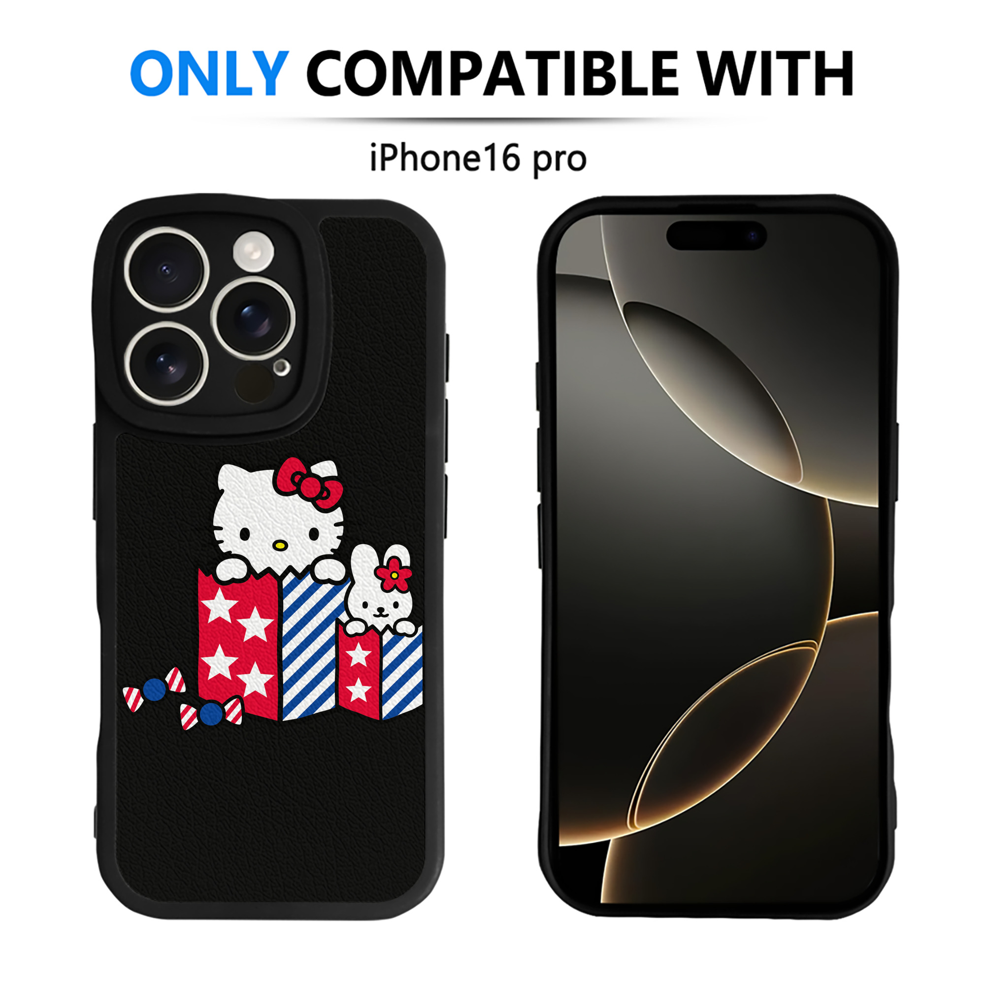 （画像用） Hello Kitty ハローキティ 【iPhone 16シリーズ対応】シリコンスマホケース（レザー調） 材質：シリコン